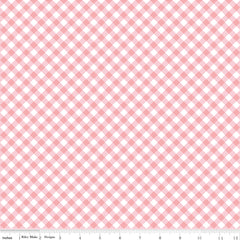 Whimsical Woodland Pink Diagonal Gingham Yardage by Tasha Noel for Riley Blake Designs