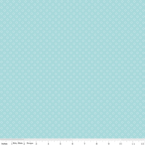 Whimsical Woodland Aqua Circle Dots Yardage by Tasha Noel for Riley Blake Designs