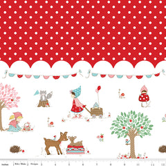 Whimsical Woodland Red Border Print Yardage by Tasha Noel for Riley Blake Designs