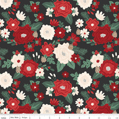 Evergreen Wishes Black Main Yardage by Traci Reed for Riley Blake Designs