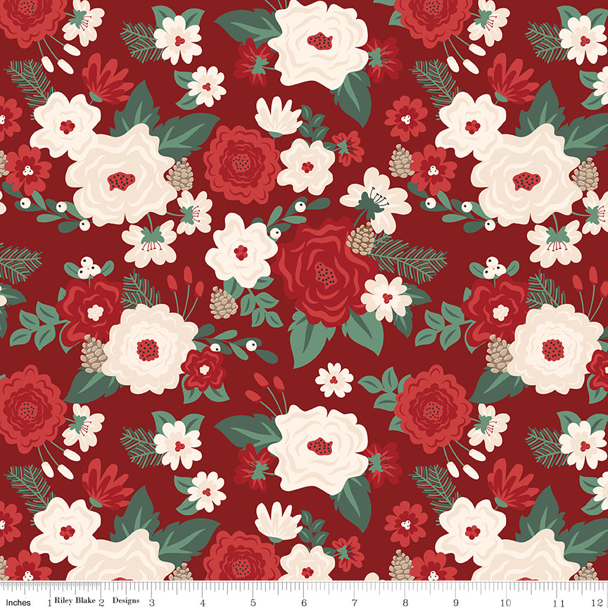 Evergreen Wishes Red Main Yardage by Traci Reed for Riley Blake Designs