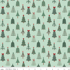 Evergreen Wishes Mint Trees Yardage by Traci Reed for Riley Blake Designs