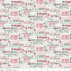 Evergreen Wishes Cream Text Yardage by Traci Reed for Riley Blake Designs