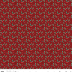 Evergreen Wishes Red Holly Berries Yardage by Traci Reed for Riley Blake Designs