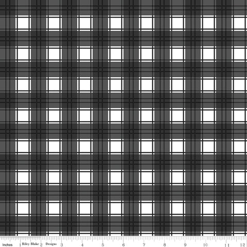 Evergreen Wishes Black Plaid Yardage by Traci Reed for Riley Blake Designs