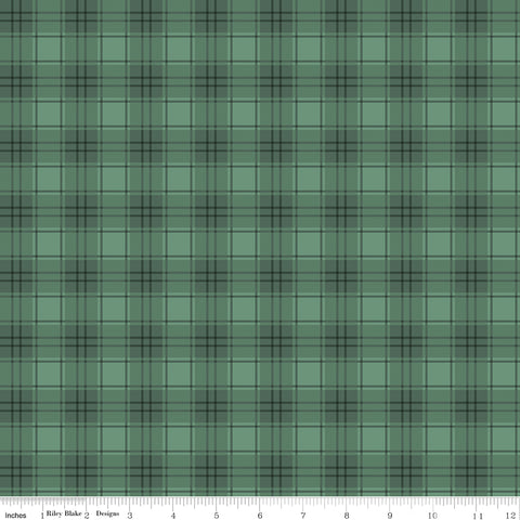 Evergreen Wishes Green Plaid Yardage by Traci Reed for Riley Blake Designs