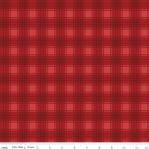 Evergreen Wishes Red Plaid Yardage by Traci Reed for Riley Blake Designs