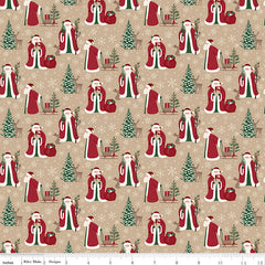 Christmas Time Tan Main Yardage by Dani Mogstad for Riley Blake Designs