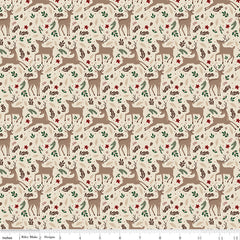 Christmas Time Linen Deer Yardage by Dani Mogstad for Riley Blake Designs
