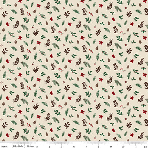 Christmas Time Linen Foliage Yardage by Dani Mogstad for Riley Blake Designs
