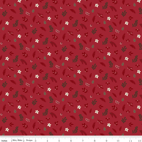 Christmas Time Red Foliage Yardage by Dani Mogstad for Riley Blake Designs