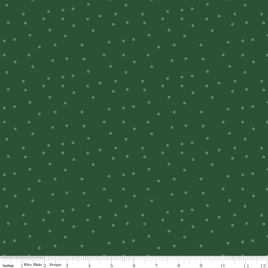 Christmas Time Forest Dots Yardage by Dani Mogstad for Riley Blake Designs