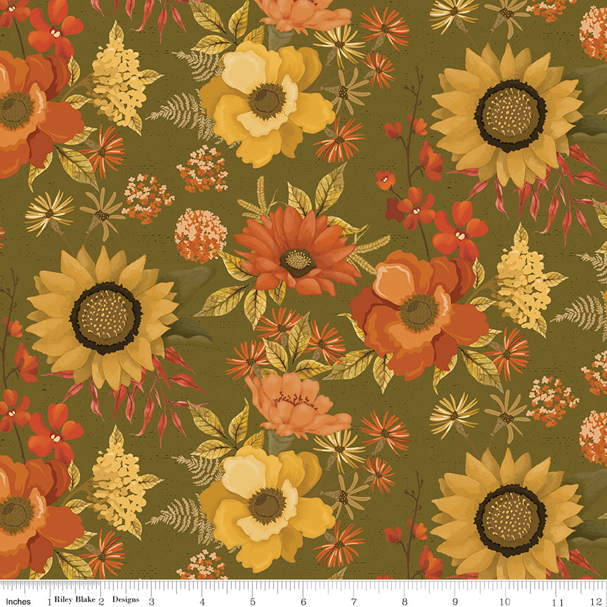 Bountiful Green Main Yardage by Sandy Gervais for Riley Blake Designs