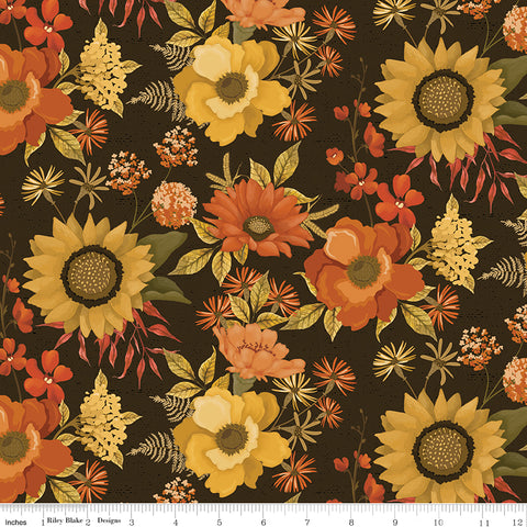 Bountiful Mocha Main Yardage by Sandy Gervais for Riley Blake Designs