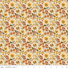 Bountiful Cream Floral Yardage by Sandy Gervais for Riley Blake Designs