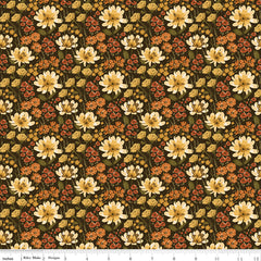 Bountiful Mocha Floral Yardage by Sandy Gervais for Riley Blake Designs