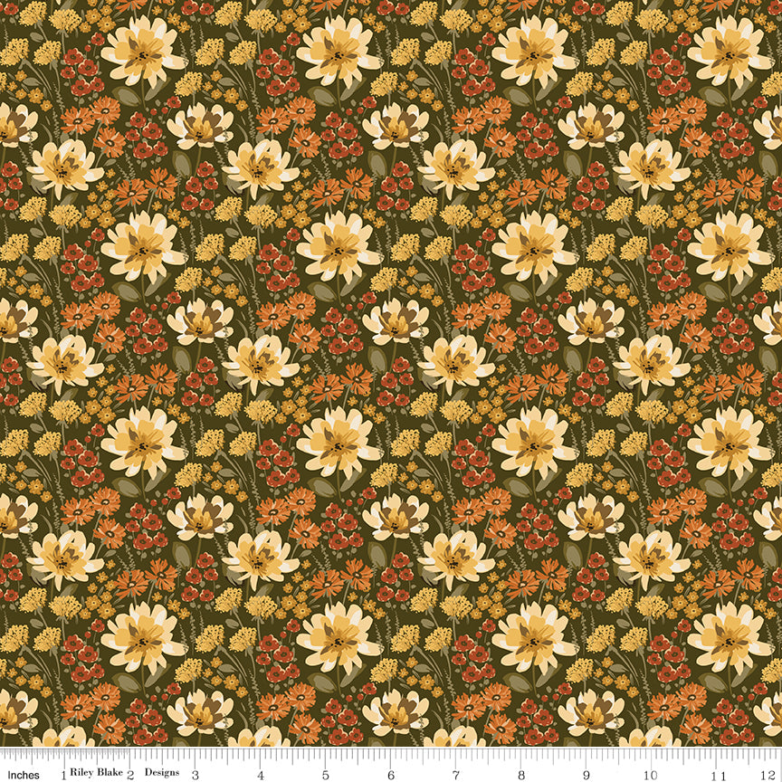 Bountiful Shrubs Floral Yardage by Sandy Gervais for Riley Blake Designs