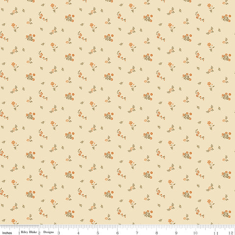 Bountiful Ivory Flower Toss Yardage by Sandy Gervais for Riley Blake Designs
