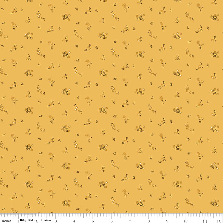 Bountiful Yellow Flower Toss Yardage by Sandy Gervais for Riley Blake Designs