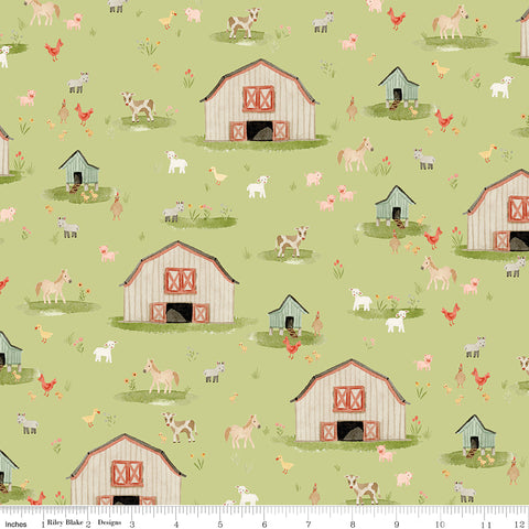 Lil' Farm Friends Honeydew Main Yardage by Kelsey Carlson for Riley Blake Designs