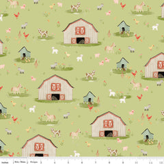 Lil' Farm Friends Honeydew Main Yardage by Kelsey Carlson for Riley Blake Designs