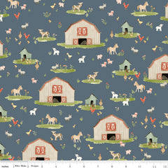 Lil' Farm Friends Thunder Main Yardage by Kelsey Carlson for Riley Blake Designs