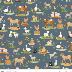 Lil' Farm Friends Thunder Animals On The Farm Yardage by Kelsey Carlson for Riley Blake Designs 