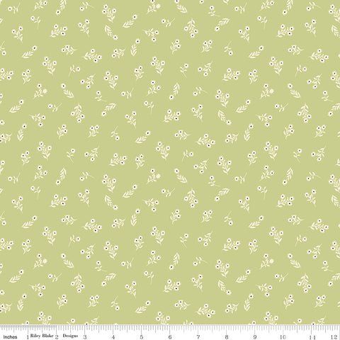 Lil' Farm Friends Honeydew Posies Yardage by Kelsey Carlson for Riley Blake Designs