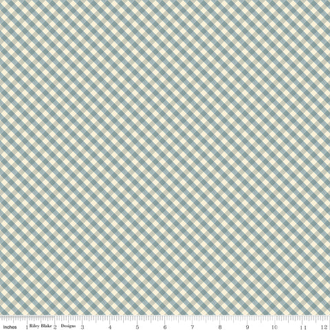 Lil' Farm Friends Blue Gingham Yardage by Kelsey Carlson for Riley Blake Designs