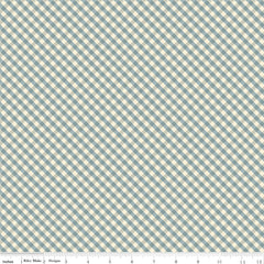 Lil' Farm Friends Blue Gingham Yardage by Kelsey Carlson for Riley Blake Designs