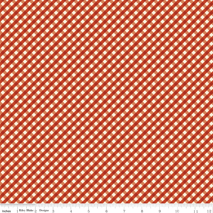 Lil' Farm Friends Red Gingham Yardage by Kelsey Carlson for Riley Blake Designs