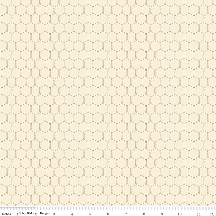 Lil' Farm Friends Cream Chicken Wire Yardage by Kelsey Carlson for Riley Blake Designs