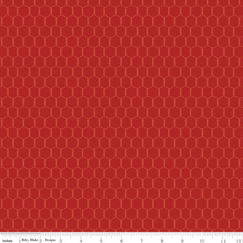 Lil' Farm Friends Red Chicken Wire Yardage by Kelsey Carlson for Riley Blake Designs
