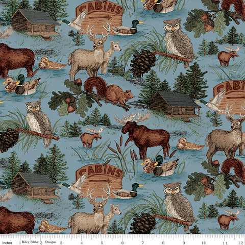 Whispering Pines Blue Main Yardage by RBD Designers for Riley Blake Designs