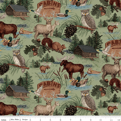 Whispering Pines Green Main Yardage by RBD Designers for Riley Blake Designs