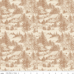Whispering Pines Brown Cabins Yardage by RBD Designers for Riley Blake Designs