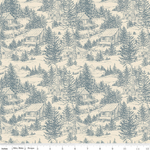 Whispering Pines Cream Cabins Yardage by RBD Designers for Riley Blake Designs