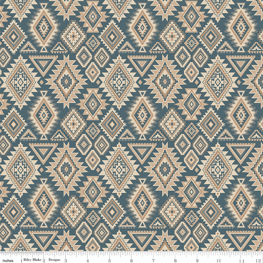 Whispering Pines Blue Geometric Yardage by RBD Designers for Riley Blake Designs