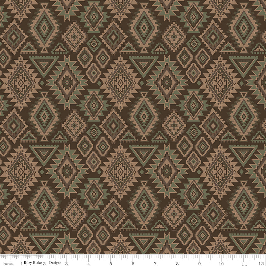 Whispering Pines Brown Geometric Yardage by RBD Designers for Riley Blake Designs