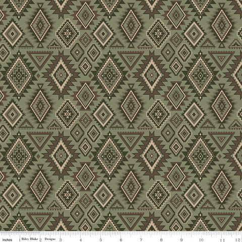 Whispering Pines Green Geometric Yardage by RBD Designers for Riley Blake Designs