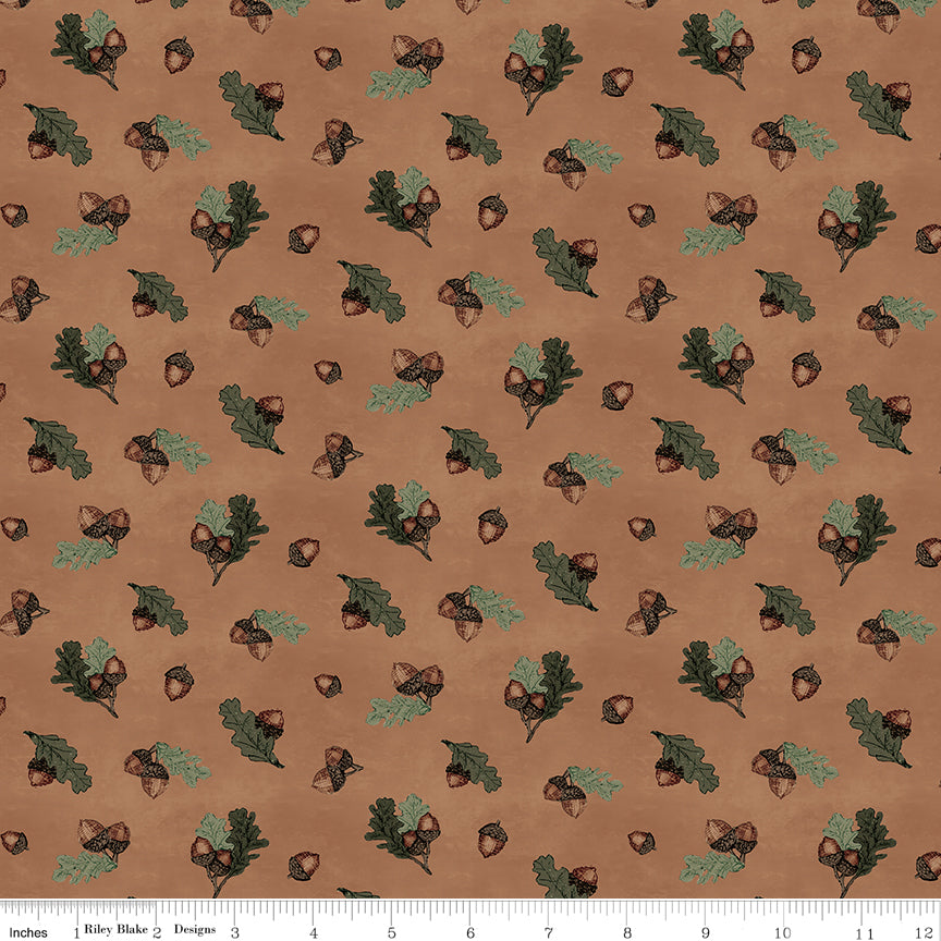 Whispering Pines Brown Acorns Yardage by RBD Designers for Riley Blake Designs