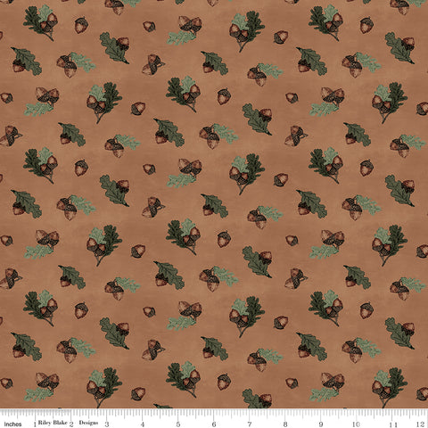Whispering Pines Brown Acorns Yardage by RBD Designers for Riley Blake Designs