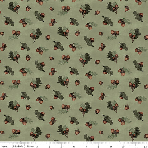 Whispering Pines Green Acorns Yardage by RBD Designers for Riley Blake Designs