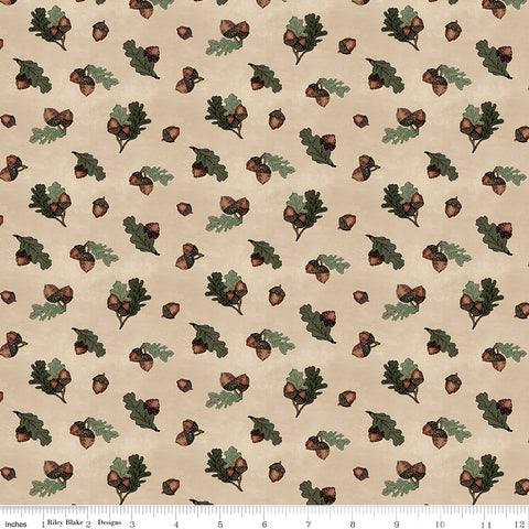 Whispering Pines Tan Acorns Yardage by RBD Designers for Riley Blake Designs