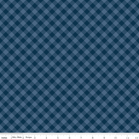 Denim & Daisy Oxford Blue Gingham Yardage by Lori Holt for Riley Blake Designs