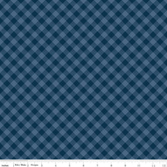 Denim & Daisy Oxford Blue Gingham Yardage by Lori Holt for Riley Blake Designs