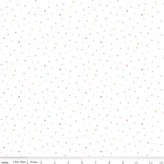 Dapple Dot Rainbow on White Yardage by the RBD Designers for Riley Blake Designs