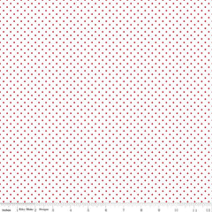 Swiss Dot Red on White Yardage by Riley Blake Designs