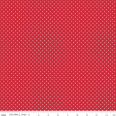 Swiss Dot White on Red Yardage by Riley Blake Designs