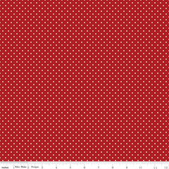 Swiss Dot White on Barn Red Yardage by Riley Blake Designs